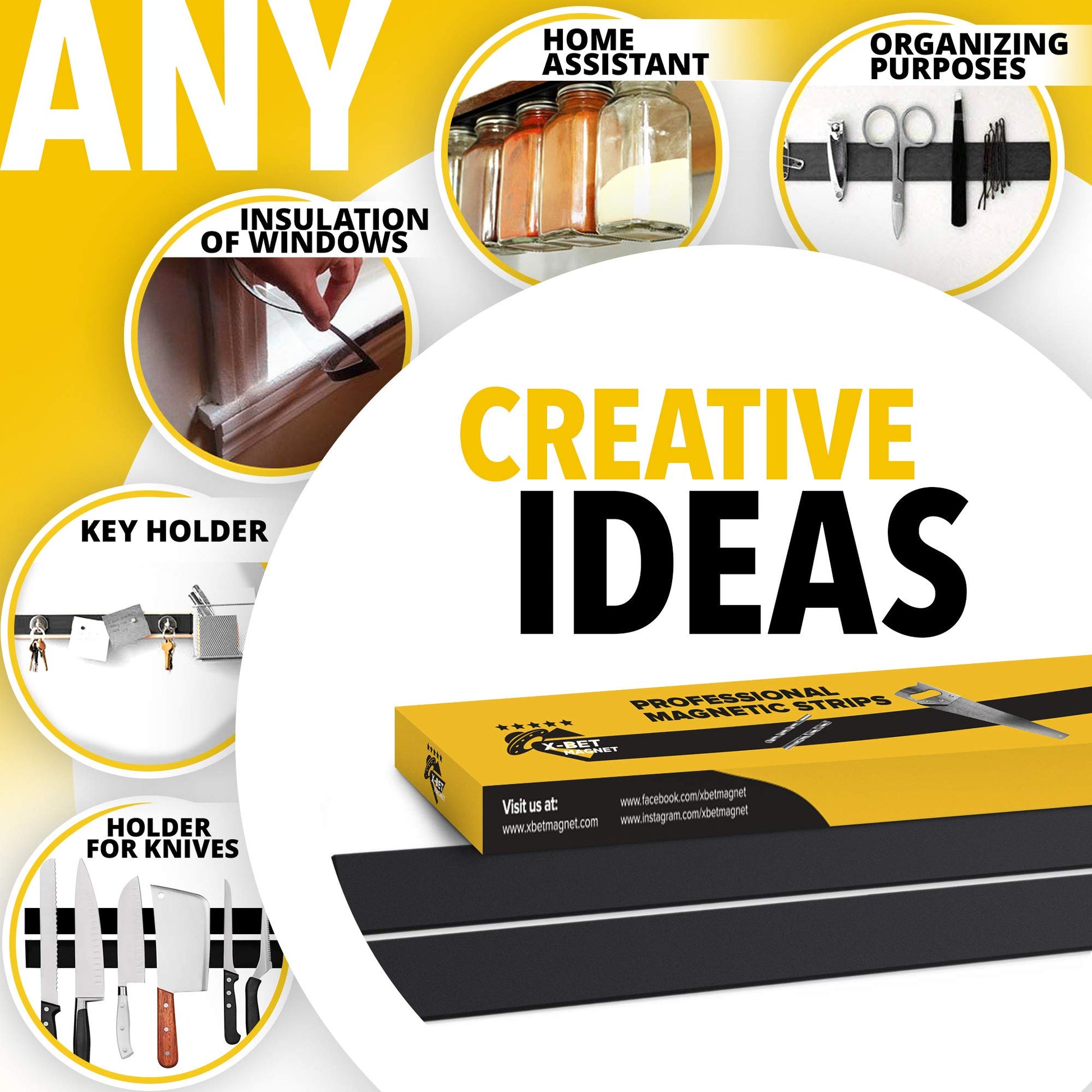 Adhesive Magnetic Strip for Knives Kitchen with Multipurpose Use as Knife Hol...AU