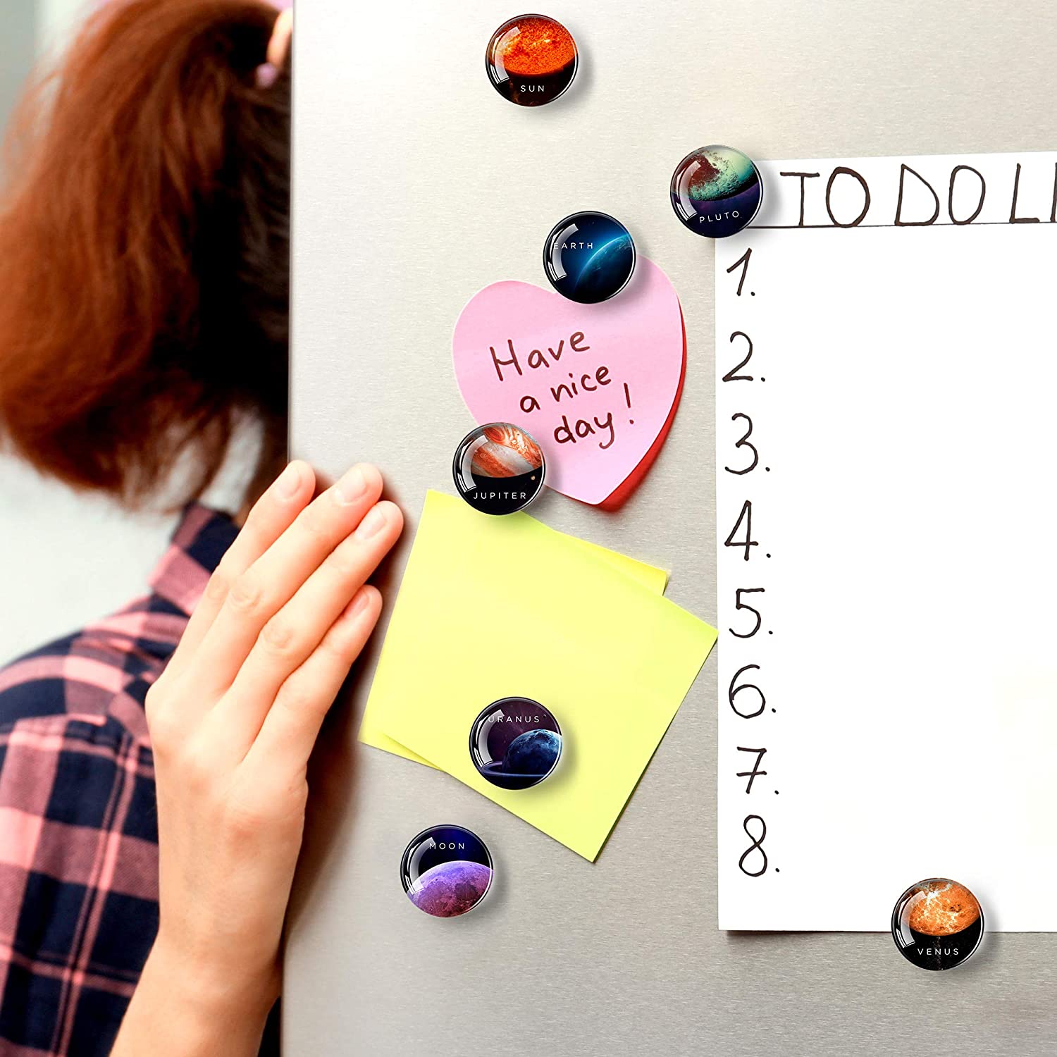 Planet Magnets - Fridge Magnets Funny - Decorative Magnets - Small Round Magnets - Star Magnets - 12 PCs UK