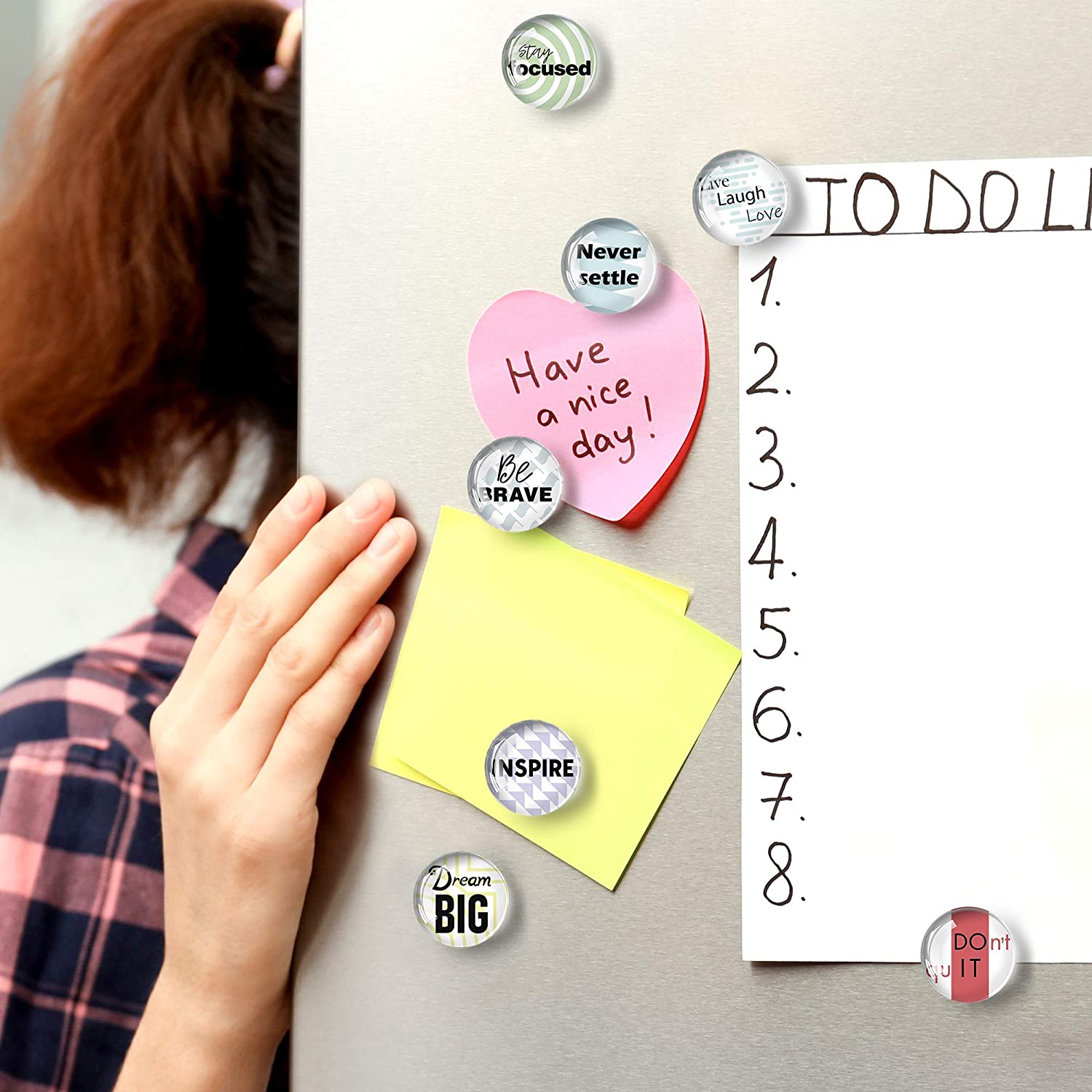 Glass Inspirational Magnets for Fridge - Motivational Magnets - Funny Refrigerator Magnets - Decorative Magnets for Whiteboard UK