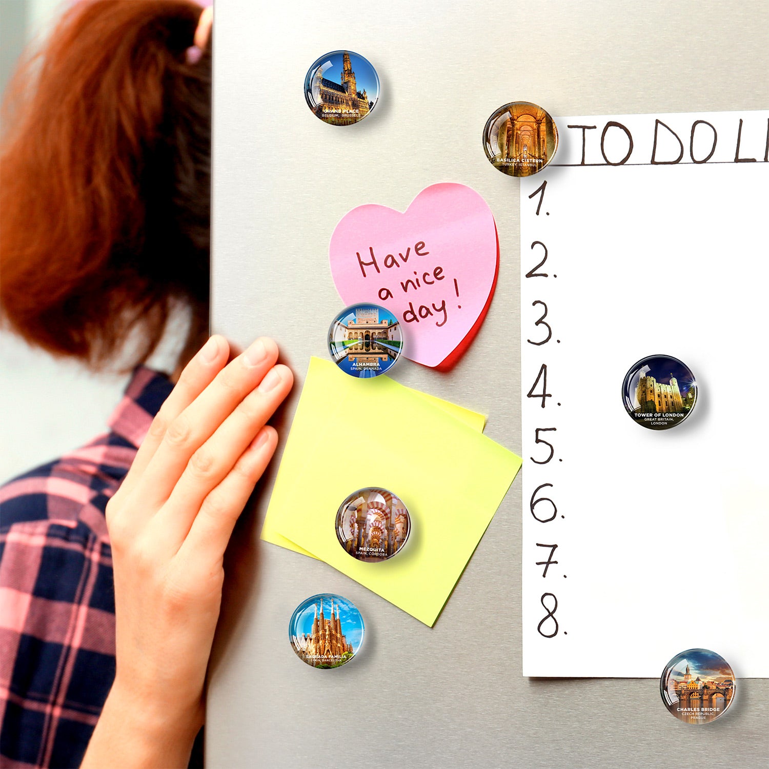 European Landmarks Magnets - Decorative Magnets for Kitchen and Whiteboard - Fridge Magnets Cute Cities - Funny Refrigerator Magnets - 12 Pcs UK