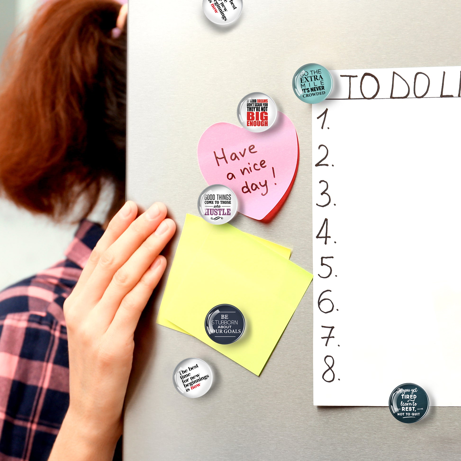 Business Quotes - Glass Motivational Magnets - Decorative Magnets for Fridge - Glass Magnets Funny - 12PCs