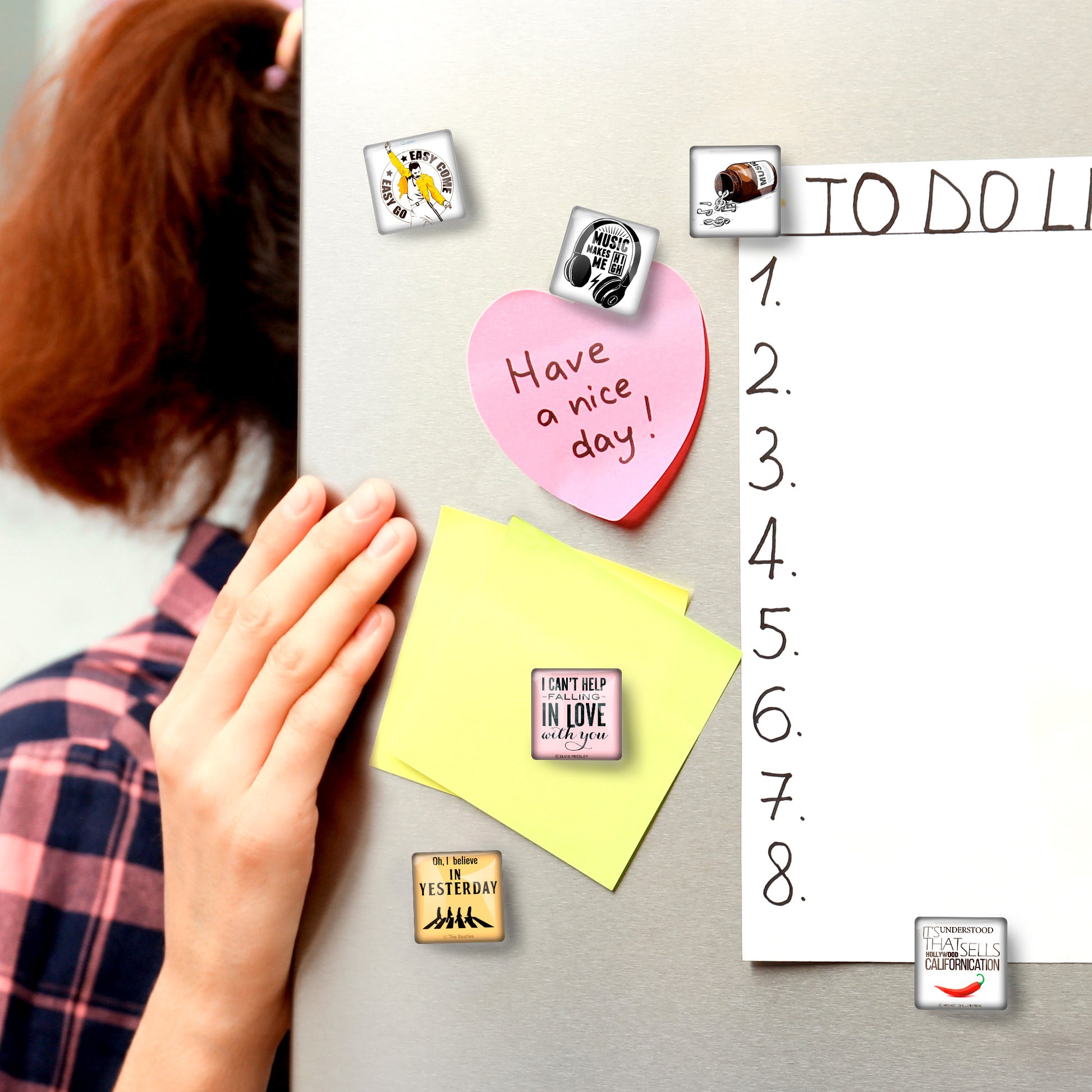 Music Legends - Cute Magnets for Fridge Decorative – Glass Decorative Refrigerator Magnets  – Fridge Magnets for Whiteboard UK