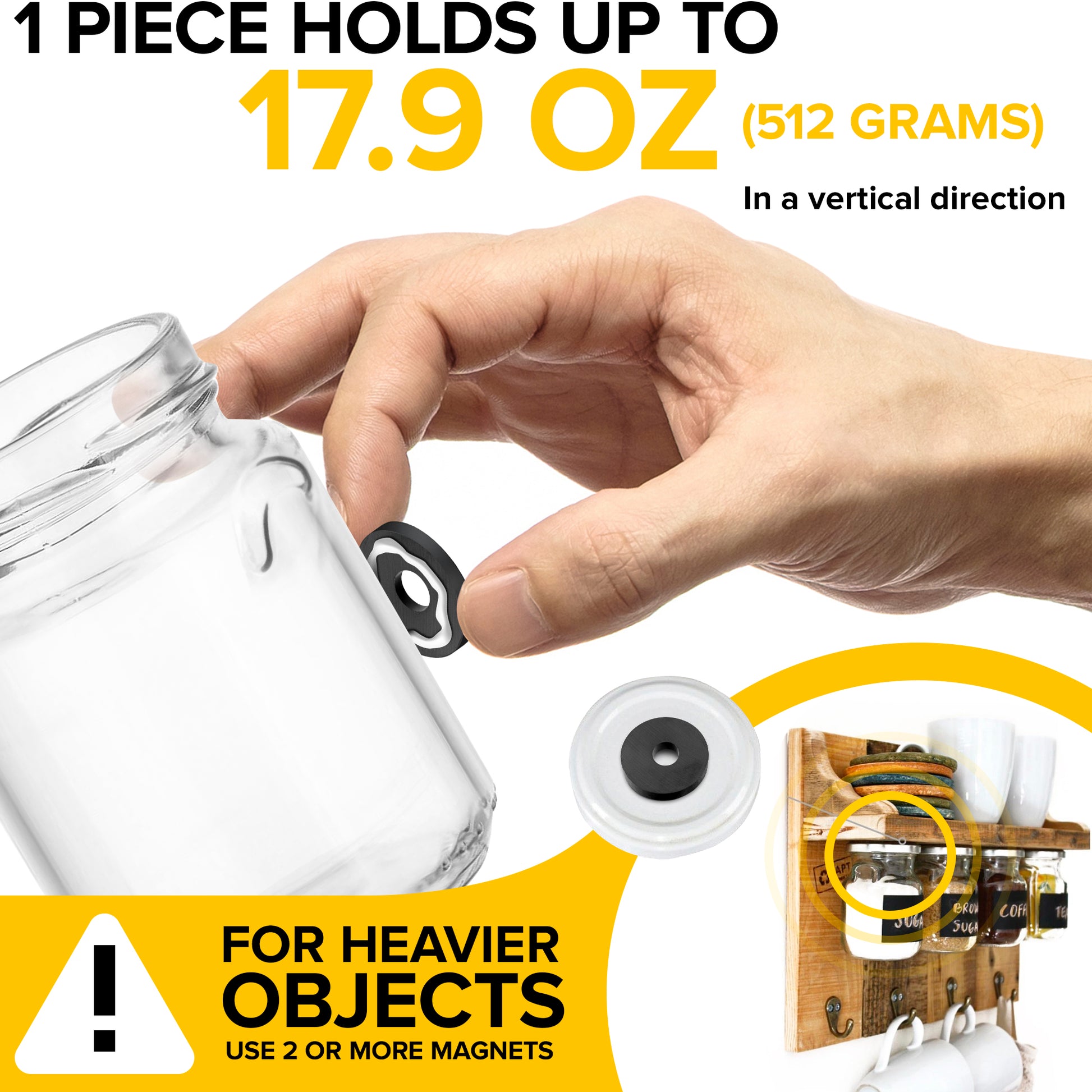 Ferrite Ring Magnets - Round Disc Donut Magnets - Circle Magnets - Great Circular Magnets with Holes - 18 PCs