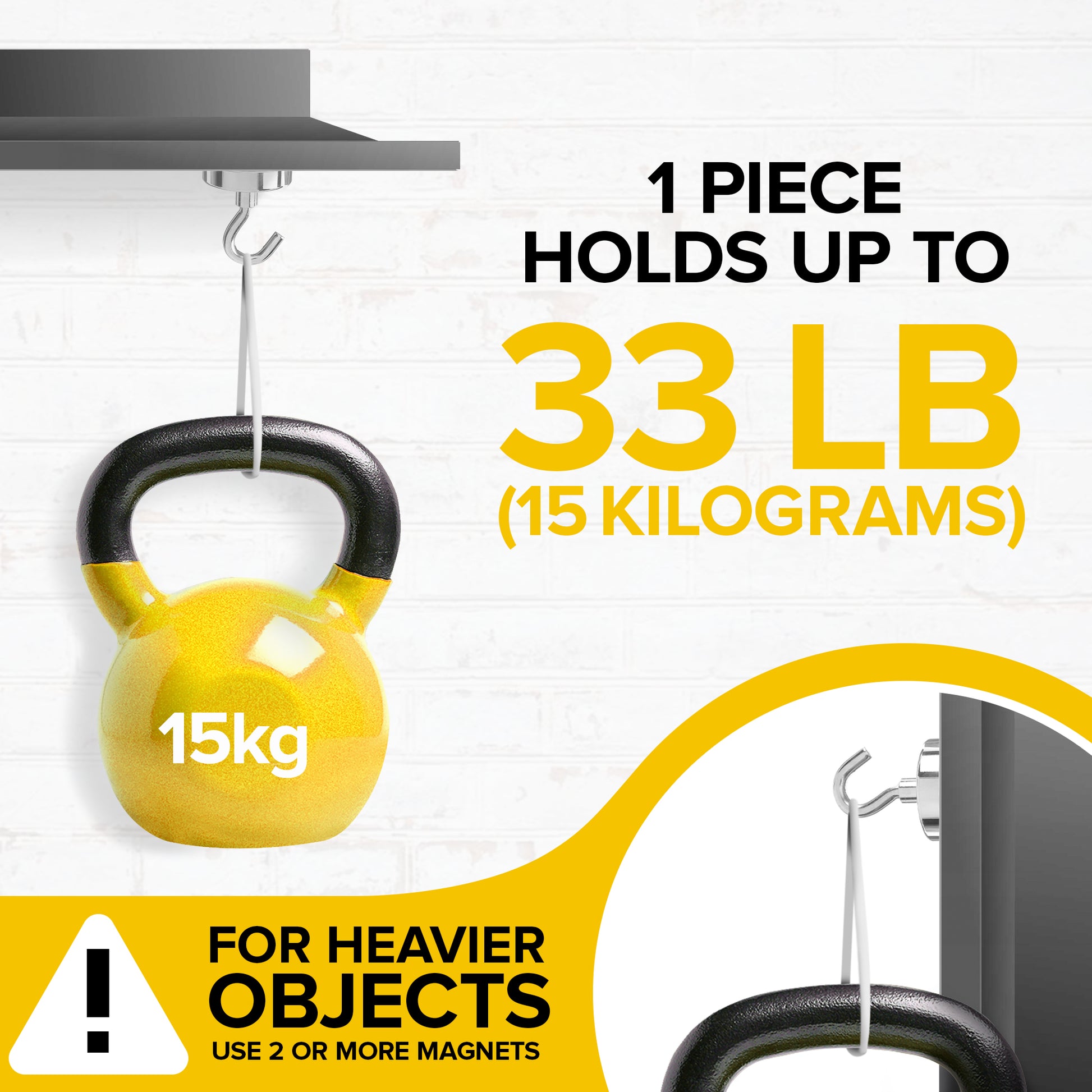 Magnetic Hooks – Super Strong Magnet Hooks for Fridge – N52 Neodymium Fishing Magnets