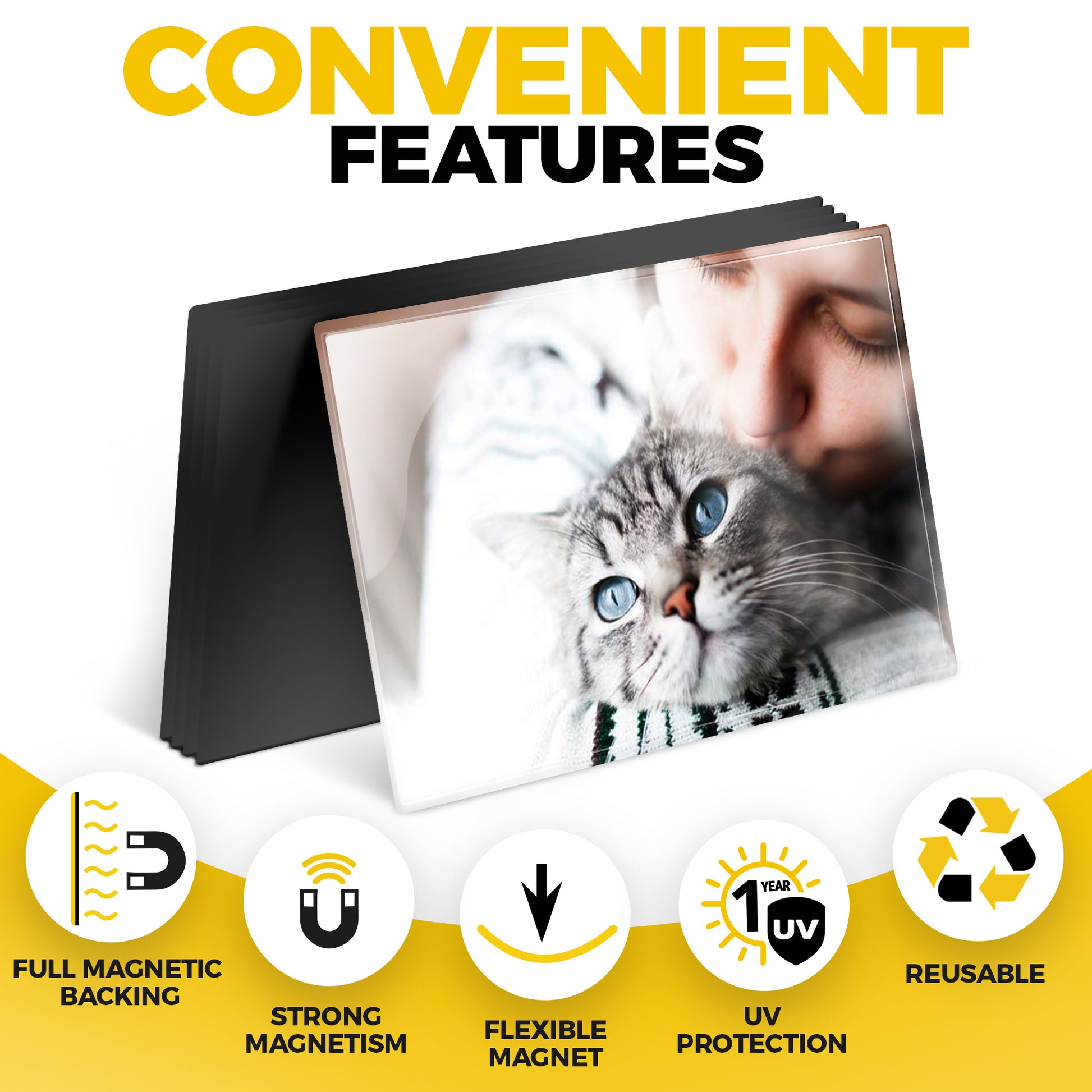 Magnetic Photo Frames for Refrigerator 3 PCs – Magnetic Picture Frames for Fridge 8.5" x 11" – Magnetic Photo Pockets