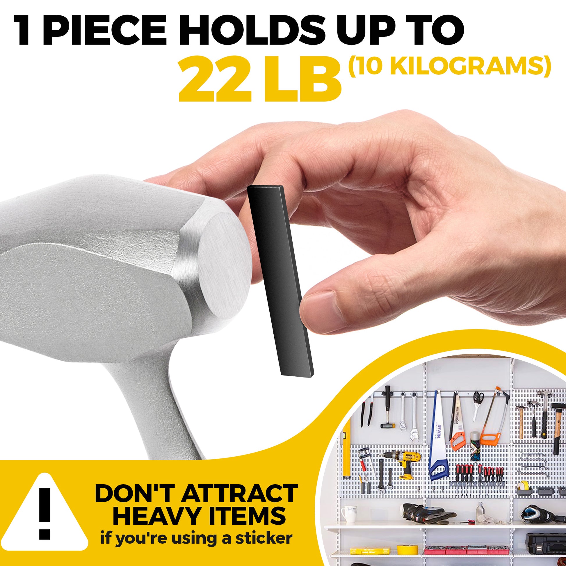 Powerful N52 Neodymium Magnet - Neodymium Bar Magnets with Adhesive Backing – Heavy Duty N52 Rare Earth Magnets with Epoxy Coating