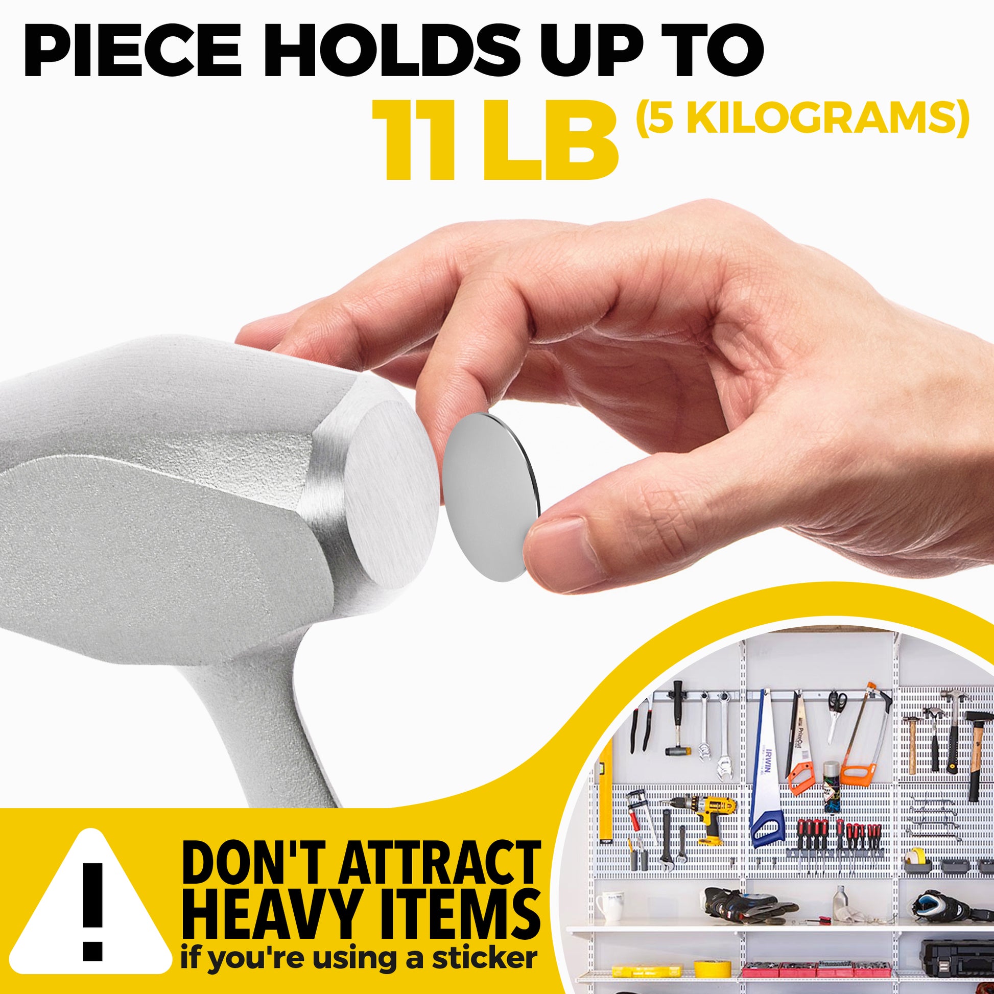 Super Strong Neodymium Disk Magnets with Adhesive Backing 1.5" – Round Rare Earth Magnets 3 PCs - Heavy Duty Neodymium N52 Magnets