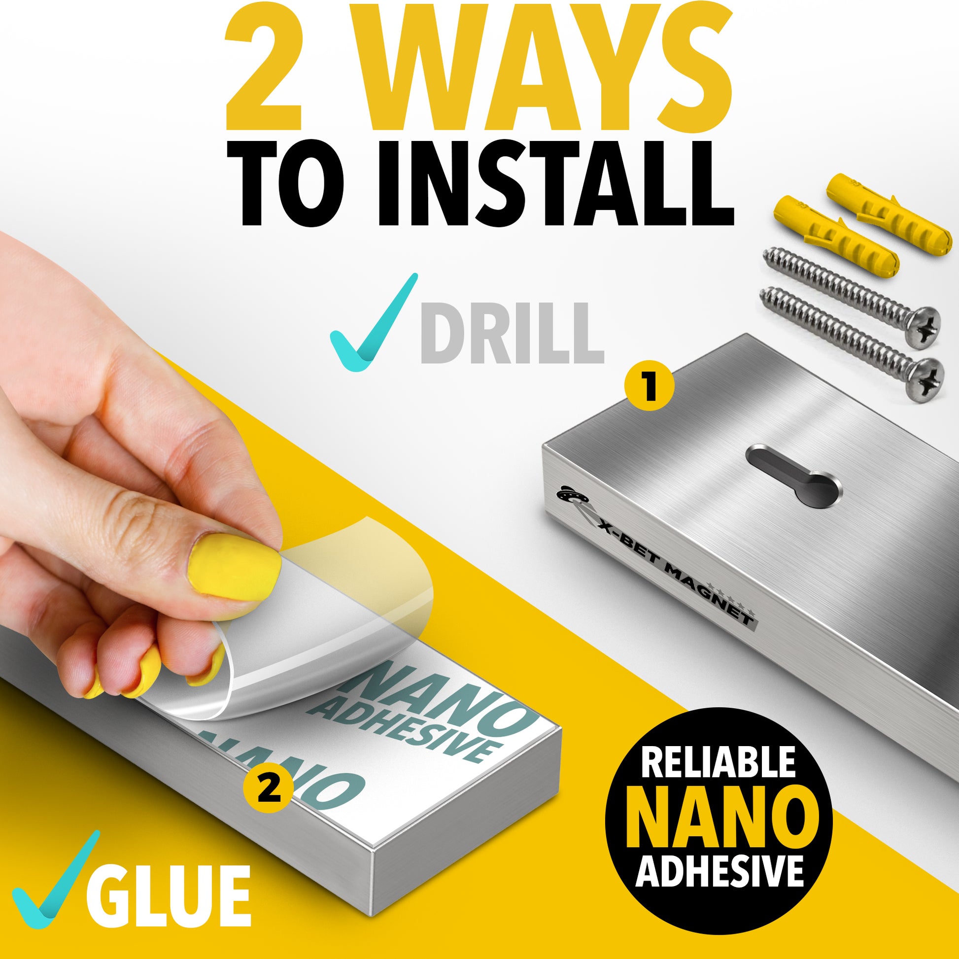 Magnetic Knife Holder - Knife Magnetic Strip with Adhesive 16" – Magnetic Knife Block Use as Kitchen Utensil Holder