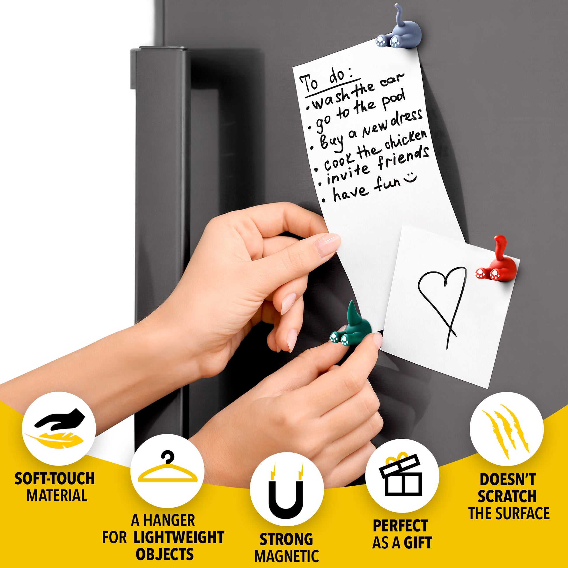 Cat Butt Magnets for Refrigerator – Funny Fridge Magnets – Cute Cat Lover Gifts for Women and Men