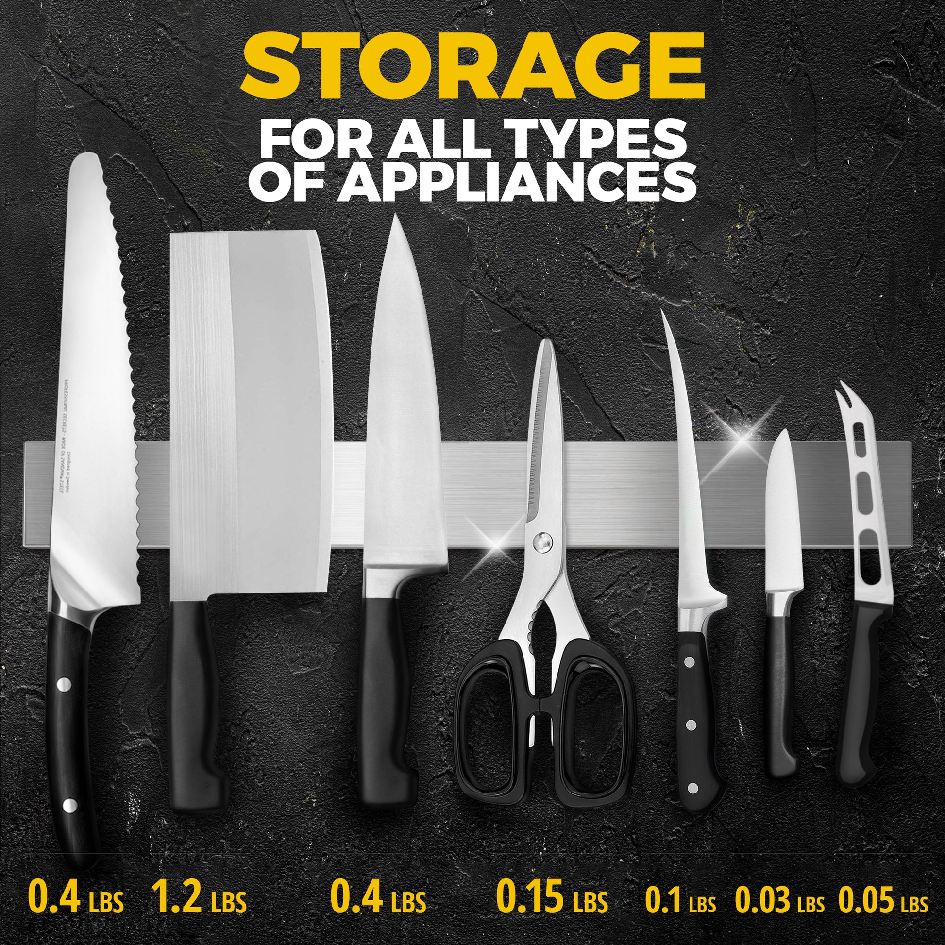 Knife Magnetic Strip 12" with Adhesive – Magnetic Knife Holder for Wall no Screws