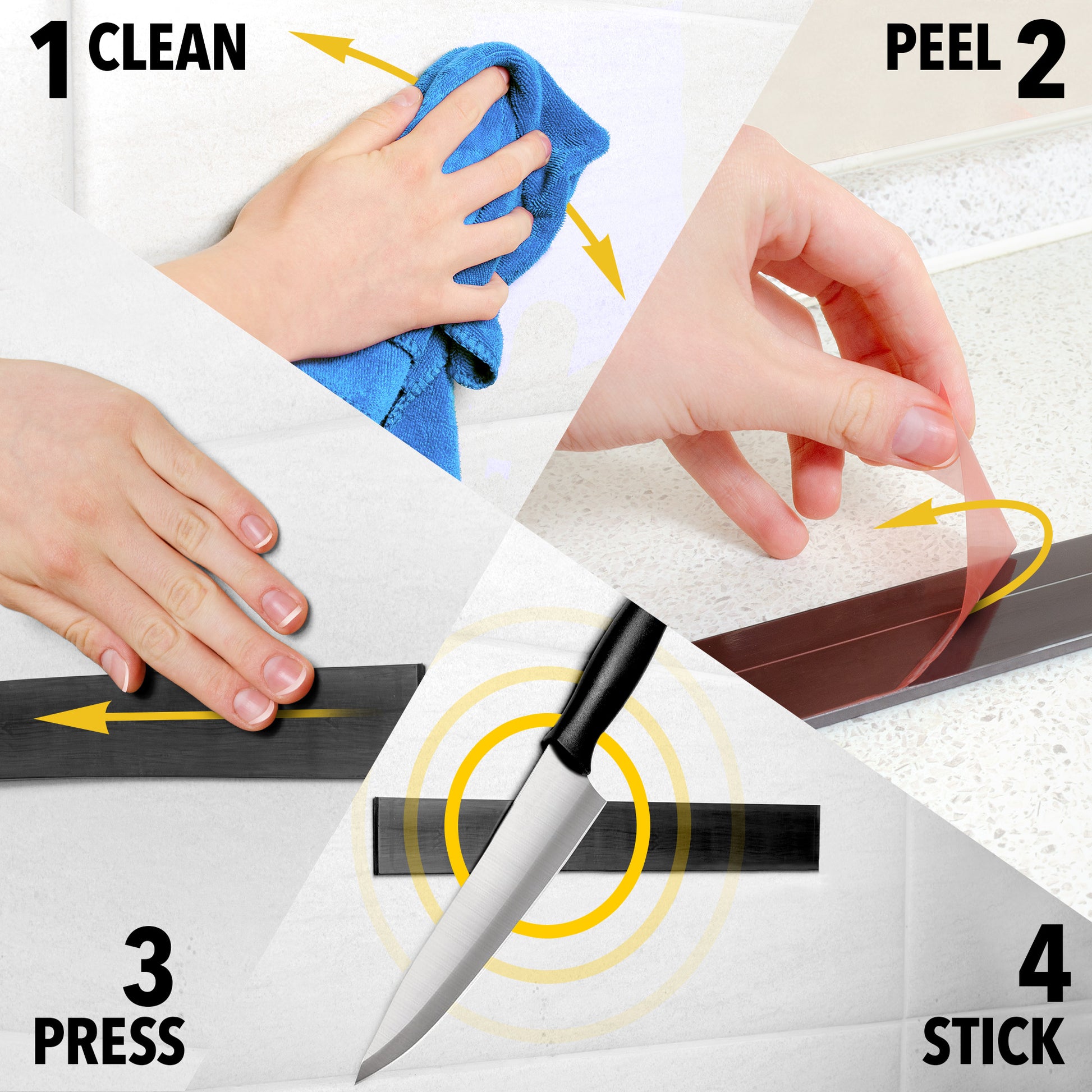 Adhesive Magnetic Strip - Knife Holder - Kitchen Utensil Holder - Tool Holder for Garage - Kitchen Organizer - 2 PCs