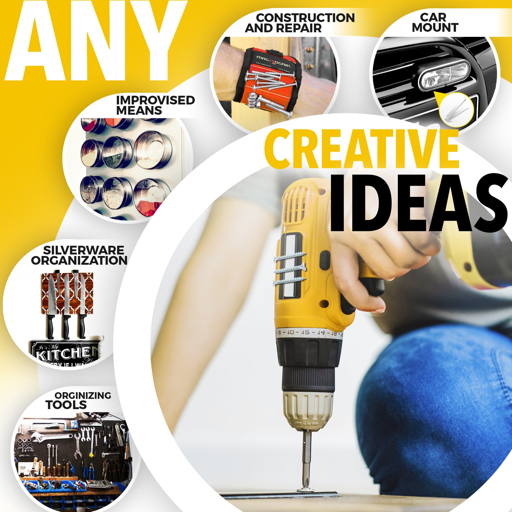 Super Strong Neodymium Bar Magnets with Adhesive Backing 4 PCs – Heavy Duty N52 Neodymium Magnet