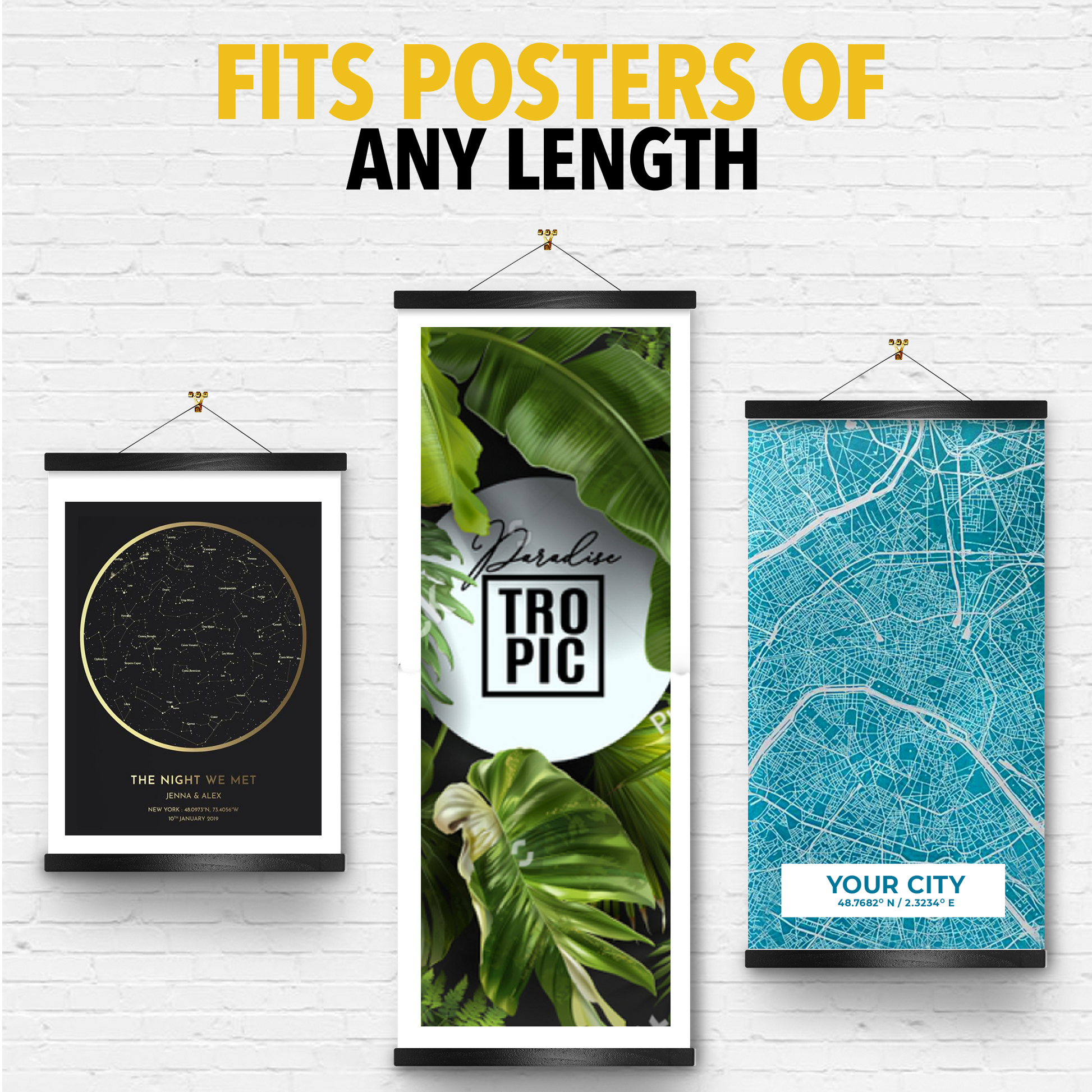 Magnetic Poster Frame Black 12" – Magnetic Poster Hanger for Pictures, Photos, Prints, Maps and Canvas Artwork – Magnet Picture Frame Holder