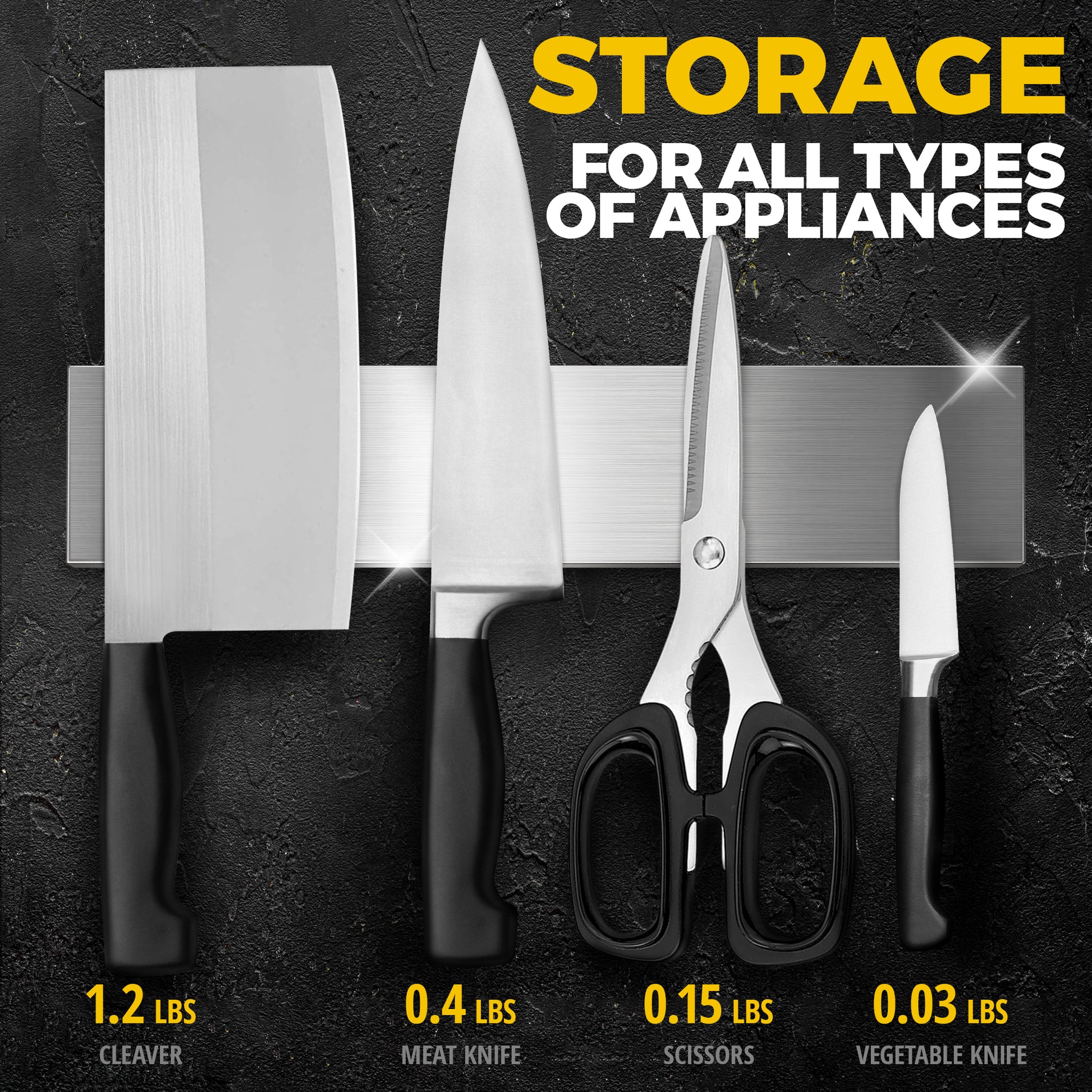 Knife Magnetic Strip 10" with Adhesive – Magnetic Knife Holder for Wall no Screws - Tool Holder and Kitchen Organizer