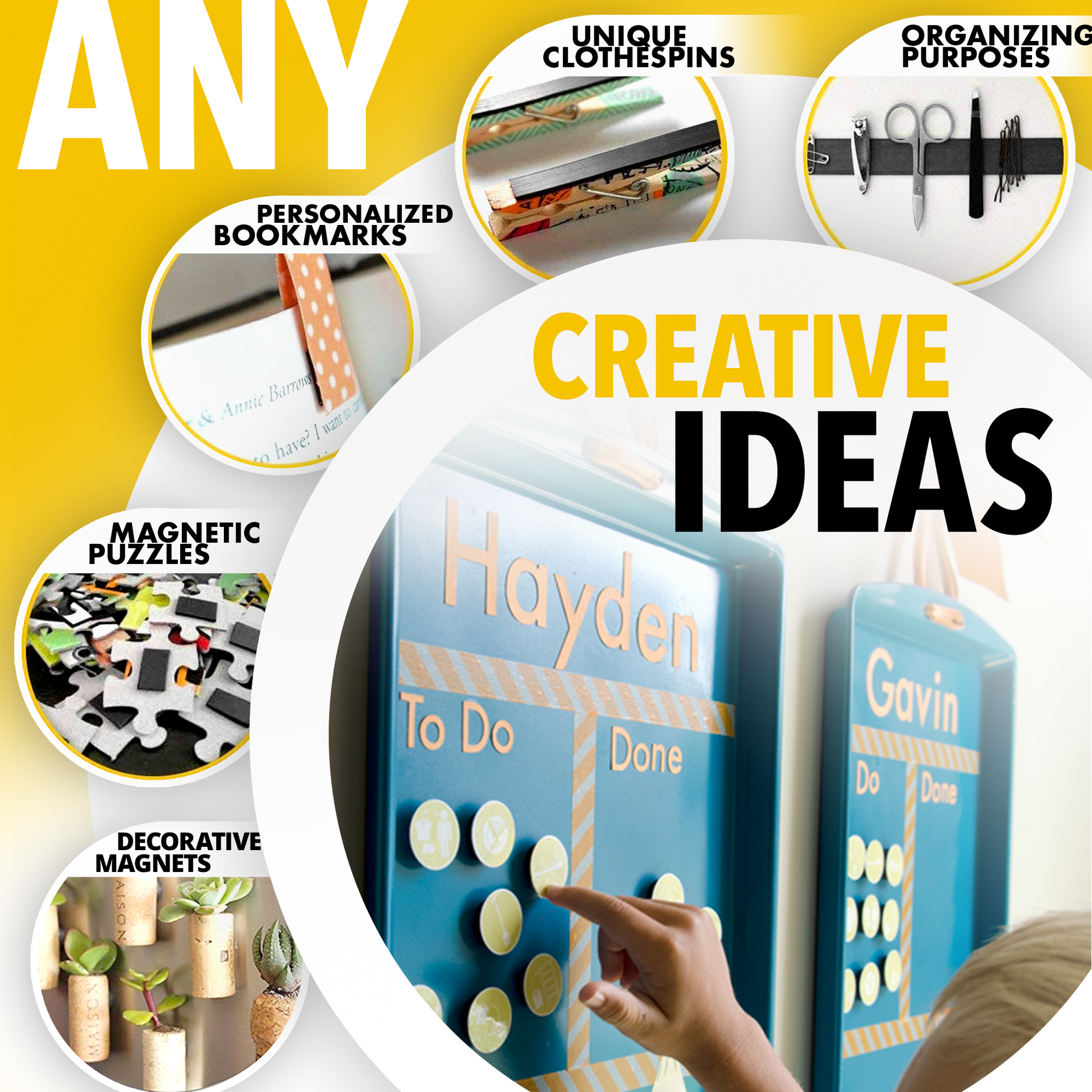 Flexible Magnetic Tape - Wide 1.5 Inch x 10 Feet Sticky Magnetic Strip - Adhesive Magnets for DIY, Craft and Education UK