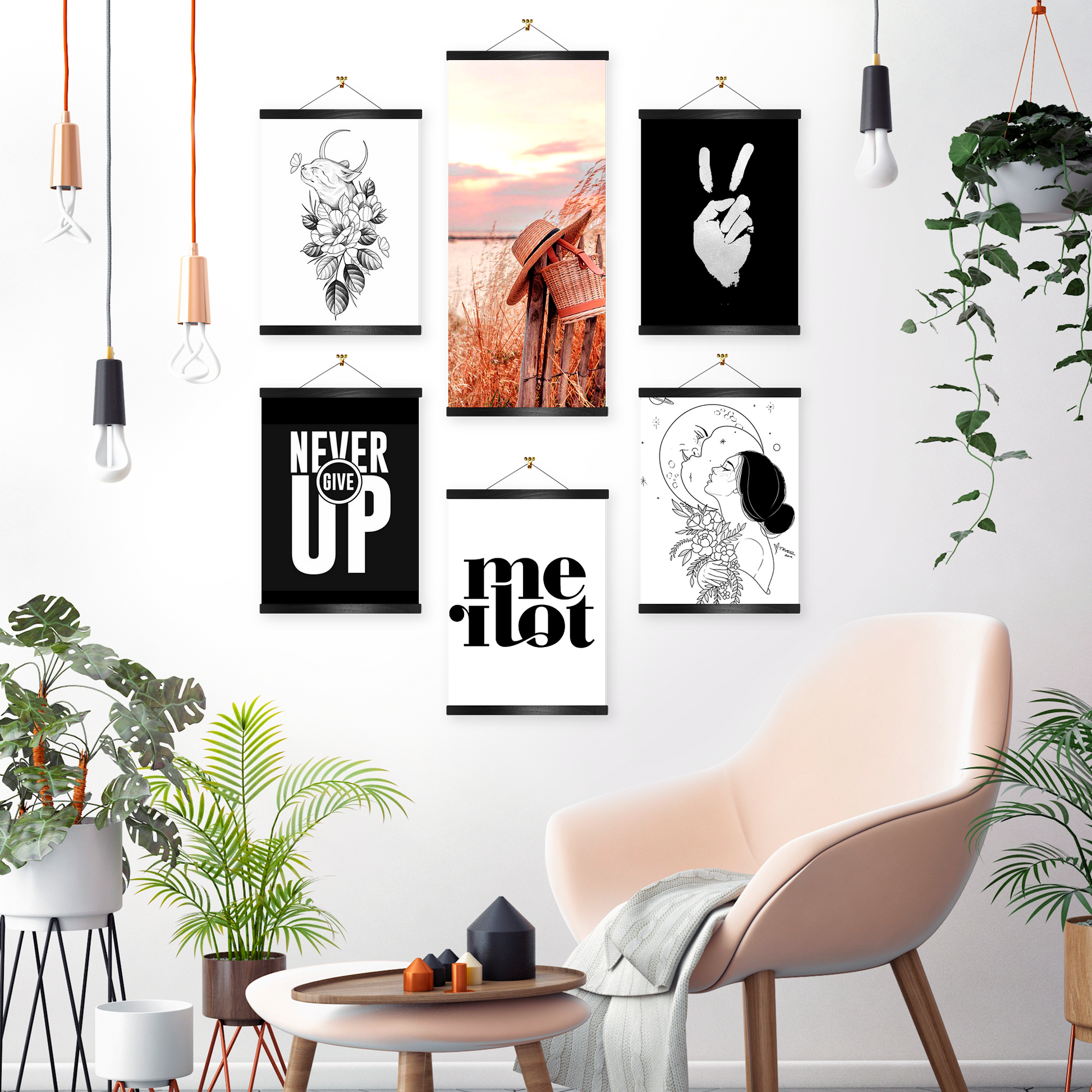 Magnetic Poster Frame Black 12" – Magnetic Poster Hanger for Pictures, Photos, Prints, Maps and Canvas Artwork – Magnet Picture Frame Holder