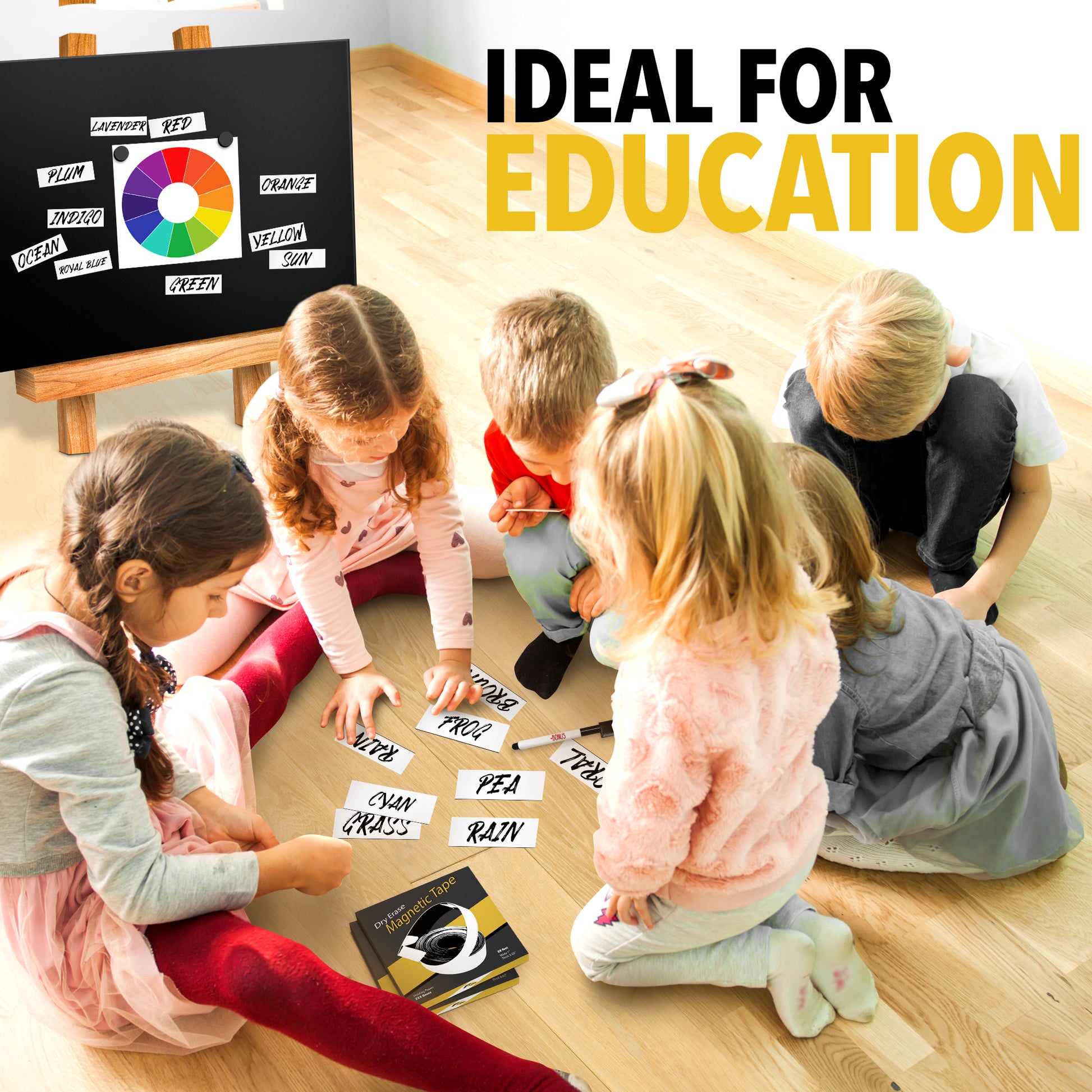 Dry Erase Magnetic Strips - Magnetic Tape Roll - Blank Write On Magnets - Writable Flexible Magnet Sheet