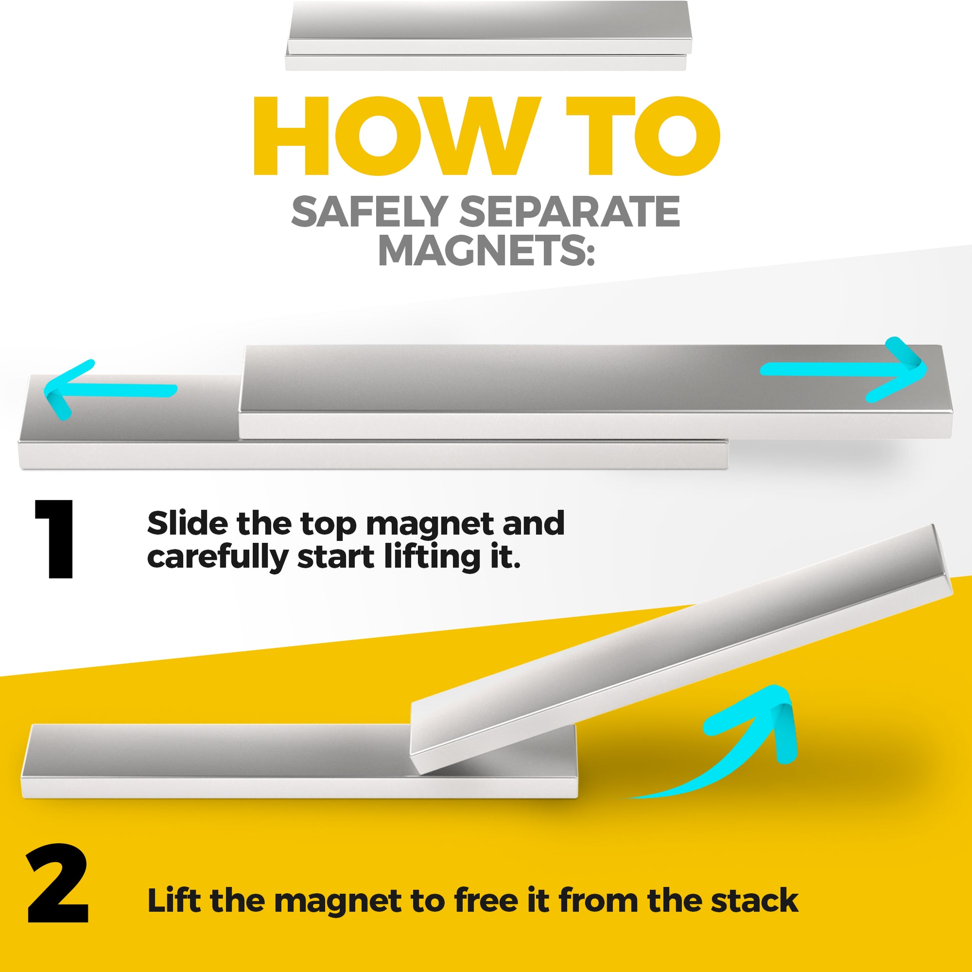 Super Strong Neodymium Bar Magnets with Adhesive Backing 4 PCs – Heavy Duty N52 Neodymium Magnet